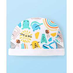 Babyhug 100% Cotton Knit Cap Animal Print - Multicolor