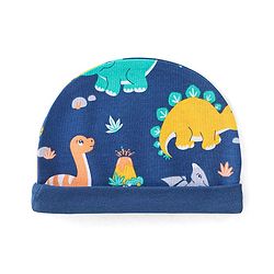 Babyhug 100% Cotton Knit Cap Dino Print - Navy Blue
