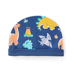 Babyhug 100% Cotton Knit Cap Dino Print - Navy Blue