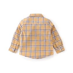 Babyhug 100% Cotton Knit Full Sleeves Shirt & Jeans Checkered - Yellow & Blue
