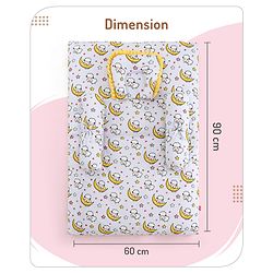 Babyhug 100% Cotton Bedding Set with Neck Pillow And Bolsters Set Sheep on Moon Print - White & Yellow