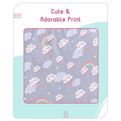 Babyhug 100% Cotton Bedding Set with Neck Pillow And Bolsters Set Sheep on Moon Print - White & Yellow