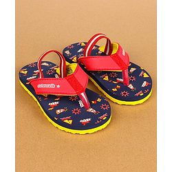 Cute Walk by Babyhug Flip Flops with Back Strap - Navy Blue & Red