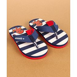 Cute Walk by Babyhug Casual Slip On Flip Flops with Striped & Octopus Print  - Blue
