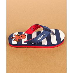 Cute Walk by Babyhug Casual Slip On Flip Flops with Striped & Octopus Print  - Blue