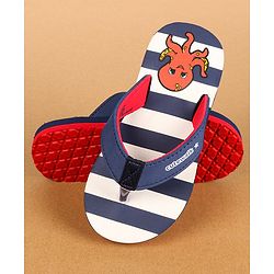 Cute Walk by Babyhug Casual Slip On Flip Flops with Striped & Octopus Print  - Blue