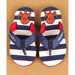 Cute Walk by Babyhug Casual Slip On Flip Flops with Striped & Octopus Print  - Blue