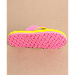 Cute Walk by Babyhug Slip On Flip Flops Kitty Print- Yellow & Pink
