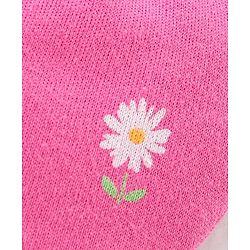 Babyhug 100% Cotton Knit Mittens & Booties Set Floral Print - Pink