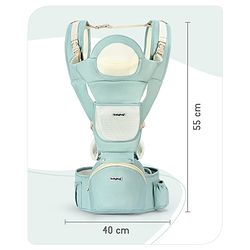 Babyhug Delight Cotton Hip Seat Cum Baby Carrier- Green