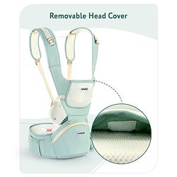 Babyhug Delight Cotton Hip Seat Cum Baby Carrier- Green