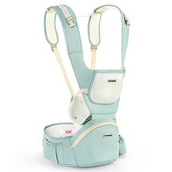 Babyhug Delight Cotton Hip Seat Cum Baby Carrier- Green