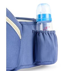 Babyhug Delight Cotton Hip Seat Cum Baby Carrier- Blue| Detachable Hipseat| Padded Shoulder Strap| Even Weight Distribution| Breathable Fabric| Gifting Option for Boys and Girls| EN Certified
