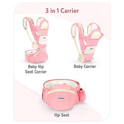 Babyhug Delight Cotton Hip Seat Cum Baby Carrier- Peach