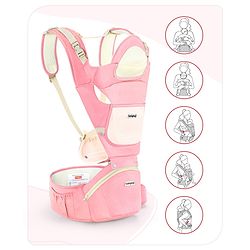 Babyhug Delight Cotton Hip Seat Cum Baby Carrier- Peach
