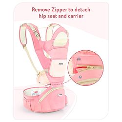 Babyhug Delight Cotton Hip Seat Cum Baby Carrier- Peach