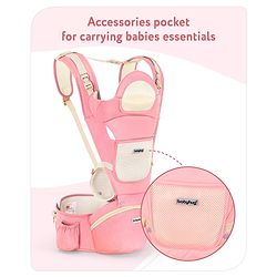 Babyhug Delight Cotton Hip Seat Cum Baby Carrier- Peach