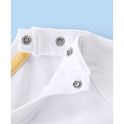 Babyhug 100% Cotton Knit Half Sleeves T-Shirt Marine Life Graphics - White & Blue