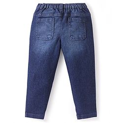 Babyhug Denim Full Length With Stretch Washed Jeans - Dark Blue