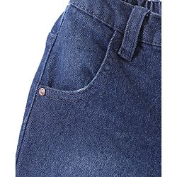 Babyhug Denim Full Length With Stretch Washed Jeans - Dark Blue
