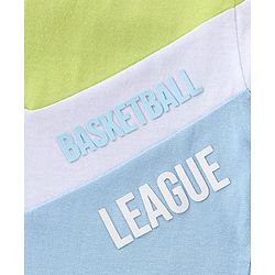 Babyhug Cotton Knit Half Sleeves T-Shirt Text Printed - Green & Blue