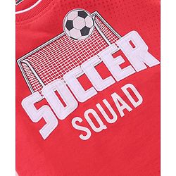 Babyhug 100% Cotton Knit Sleeveless T-Shirt With Text Graphics -Red