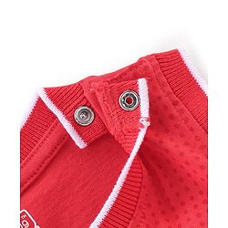 Babyhug 100% Cotton Knit Sleeveless T-Shirt With Text Graphics -Red