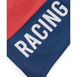 Babyhug Cotton Knit Sleeveless T-Shirt with Text Graphics Print - Red & Navy Blue