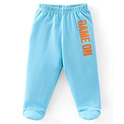 Babyhug Cotton Knit Footed Bootie Leggings Striped Pack of 3 - Blue