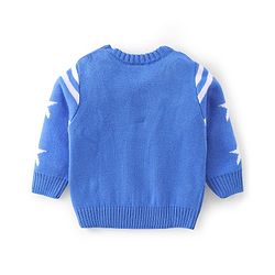 Babyhug Knitted Full Sleeves Sweater Set With Star Design - Navy Blue