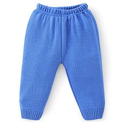 Babyhug Knitted Full Sleeves Sweater Set With Star Design - Navy Blue