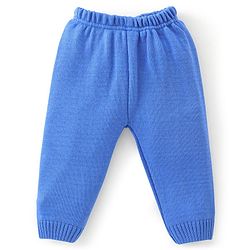 Babyhug Knitted Full Sleeves Sweater Set With Star Design - Navy Blue