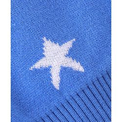Babyhug Knitted Full Sleeves Sweater Set With Star Design - Navy Blue