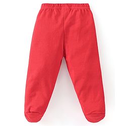 Babyhug Cotton Footed Bootie Leggings Striped & Bear Print Pack of 3 - Blue & Red