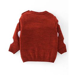 Babyhug Knitted Full Sleeves Sweater  Set With Dots Design - Maroon