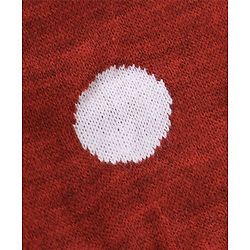 Babyhug Knitted Full Sleeves Sweater  Set With Dots Design - Maroon
