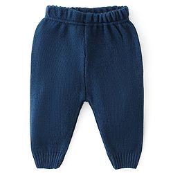 Babyhug Knitted Full Sleeves Sweater Set With Kite Design - Navy Blue & Yellow
