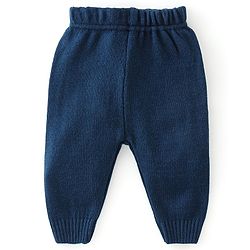 Babyhug Knitted Full Sleeves Sweater Set With Kite Design - Navy Blue & Yellow