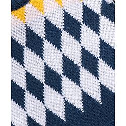 Babyhug Knitted Full Sleeves Sweater Set With Kite Design - Navy Blue & Yellow