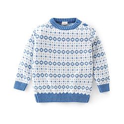 Babyhug Full Sleeves Baby Sweater Set with Square Design - Multicolour