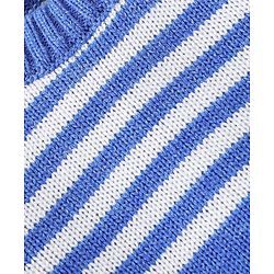 Babyhug Knitted Full Sleeves Striped Design Sweater Set - Blue