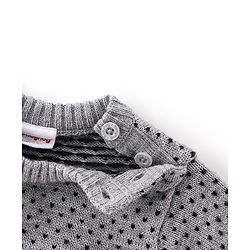 Babyhug Knitted Full Sleeves Sweater Set With Geometric  Design - Navy Blue & Grey