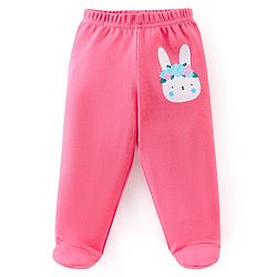 Babyhug Cotton Knit Footed Bootie Leggings Striped Pack of 3 - Blue & Pink