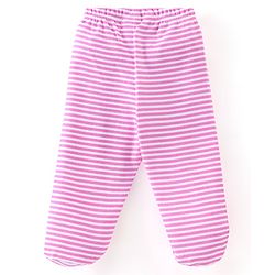 Babyhug Cotton Knit Footed Bootie Leggings Striped Pack of 3 - Blue & Pink