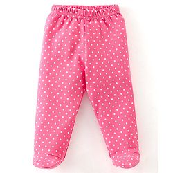 Babyhug Cotton Knit Footed Bootie Leggings Floral Printed Pack of 3 - Pink & Purple
