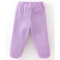 Babyhug Cotton Knit Footed Bootie Leggings Floral Printed Pack of 3 - Pink & Purple