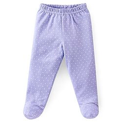 Babyhug Cotton Footed Bootie Leggings Striped & Floral Print Pack of 3 - White Purple & Pink