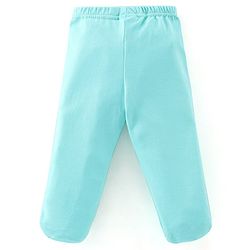 Babyhug Cotton Knit Footed Bootie Leggings Bear Printed Pack of 3  - Blue & Yellow