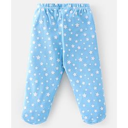 Babyhug Cotton Knit Footed Bootie Leggings Space Printed Pack of 3  - Blue & Orange