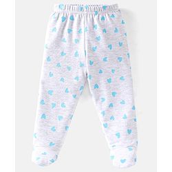 Babyhug Cotton Footed Bootie Leggings Striped & Panda Print Pack of 3 - White Blue & Orange